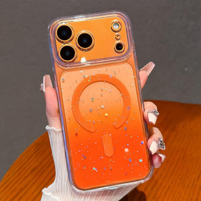 Funda magnética para teléfono con resina epoxi degradada, resistente a los golpes y con orificios precisos., For iPhone 17 Pro Max, For iPhone 17 Pro, For iPhone 17, For iPhone Air