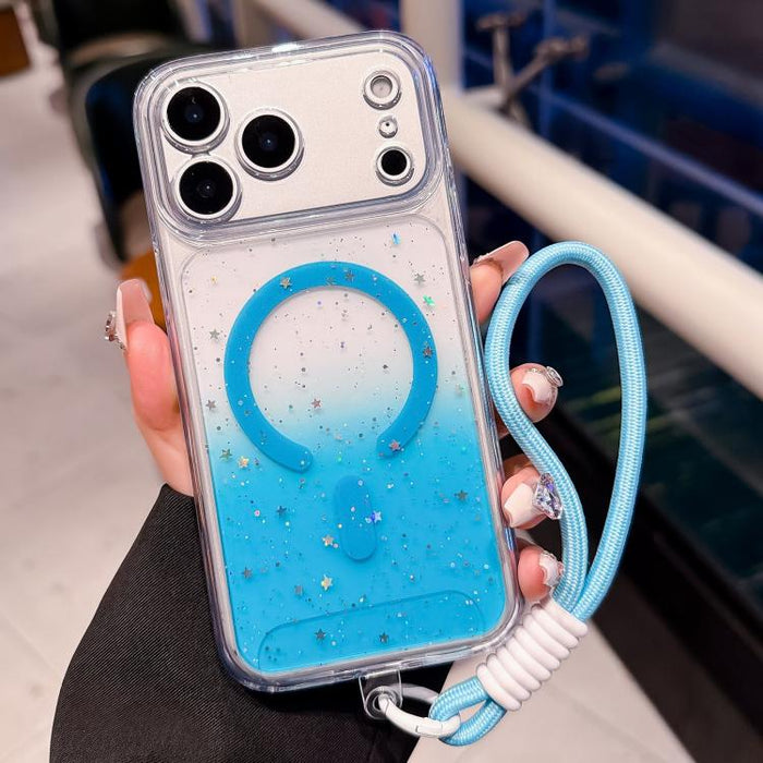 Funda magnética para teléfono con orificios precisos, resistente a los golpes y fabricada con resina epoxi degradada, con cordón., For iPhone 17 Pro Max, For iPhone 17 Pro, For iPhone 17, For iPhone Air