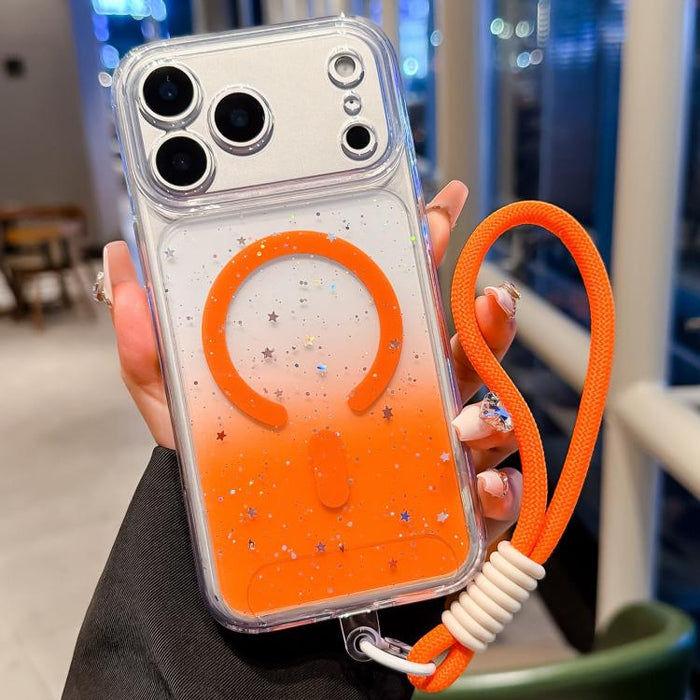Funda magnética para teléfono con orificios precisos, resistente a los golpes y fabricada con resina epoxi degradada, con cordón., For iPhone 17 Pro Max, For iPhone 17 Pro, For iPhone 17, For iPhone Air