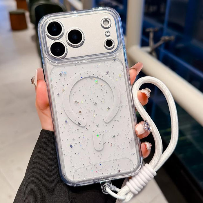 Funda magnética para teléfono con orificios precisos, resistente a los golpes y fabricada con resina epoxi degradada, con cordón., For iPhone 17 Pro Max, For iPhone 17 Pro, For iPhone 17, For iPhone Air