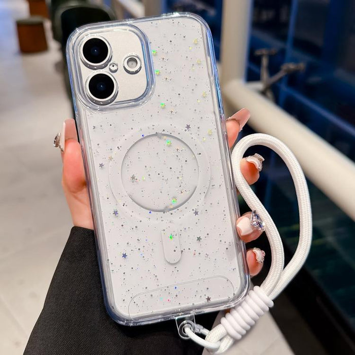 Funda magnética para teléfono con orificios precisos, resistente a los golpes y fabricada con resina epoxi degradada, con cordón., For iPhone 17 Pro Max, For iPhone 17 Pro, For iPhone 17, For iPhone Air