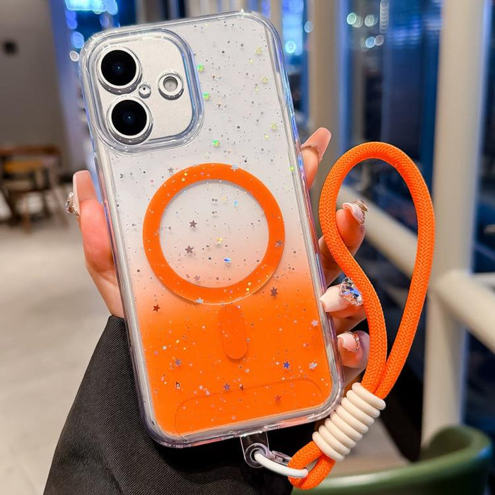 Funda magnética para teléfono con orificios precisos, resistente a los golpes y fabricada con resina epoxi degradada, con cordón., For iPhone 17 Pro Max, For iPhone 17 Pro, For iPhone 17, For iPhone Air