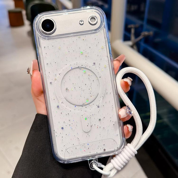 Funda magnética para teléfono con orificios precisos, resistente a los golpes y fabricada con resina epoxi degradada, con cordón., For iPhone 17 Pro Max, For iPhone 17 Pro, For iPhone 17, For iPhone Air