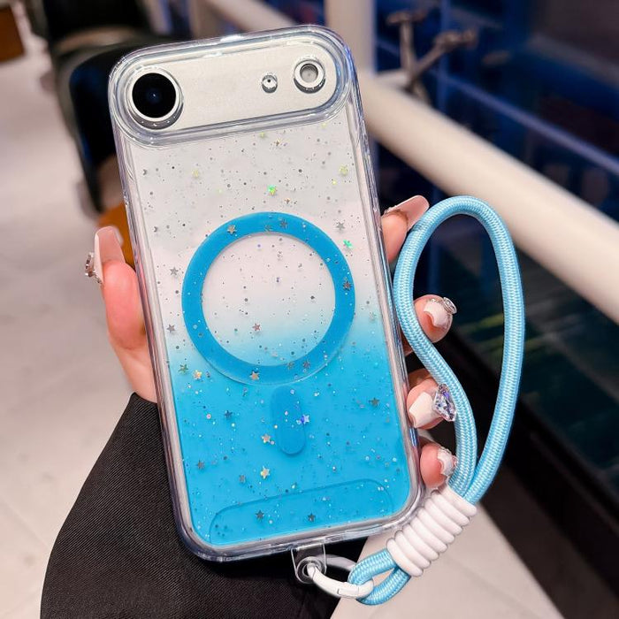 Funda magnética para teléfono con orificios precisos, resistente a los golpes y fabricada con resina epoxi degradada, con cordón., For iPhone 17 Pro Max, For iPhone 17 Pro, For iPhone 17, For iPhone Air