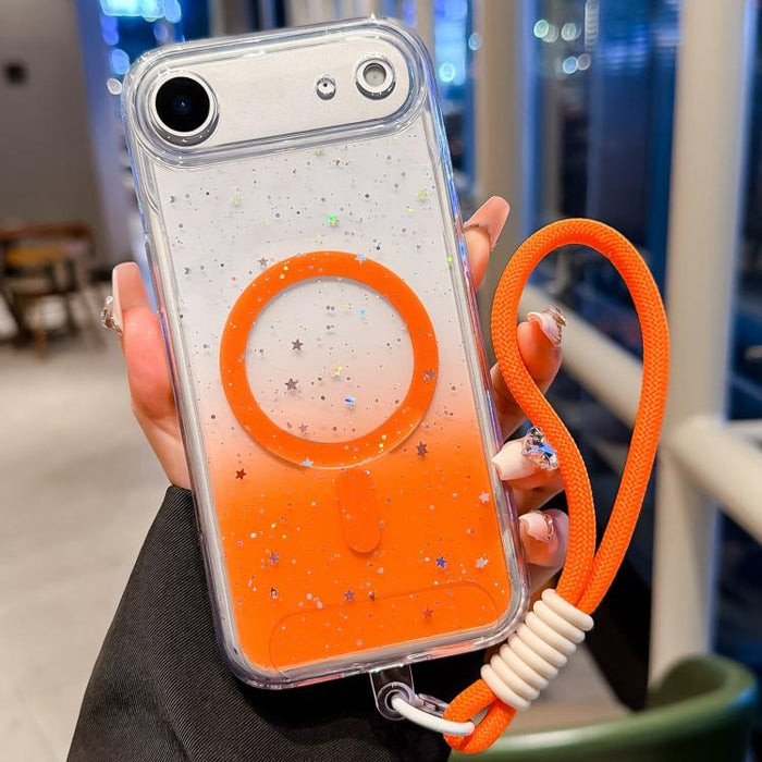 Funda magnética para teléfono con orificios precisos, resistente a los golpes y fabricada con resina epoxi degradada, con cordón., For iPhone 17 Pro Max, For iPhone 17 Pro, For iPhone 17, For iPhone Air