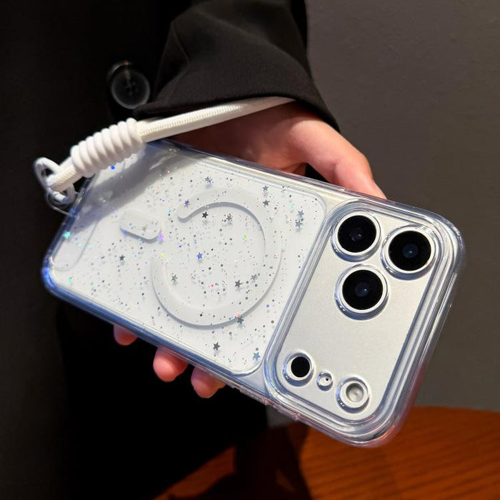 Funda magnética para teléfono con orificios precisos, resistente a los golpes y fabricada con resina epoxi degradada, con cordón., For iPhone 17 Pro Max, For iPhone 17 Pro, For iPhone 17, For iPhone Air