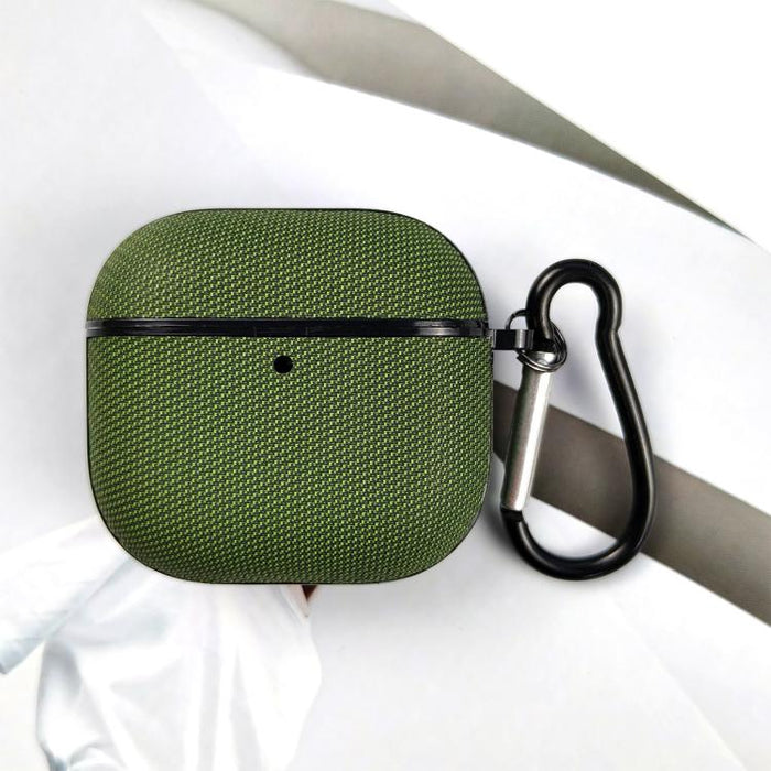 Funda protectora para auriculares de cuero de doble hebra de tejido técnico, For AirPods Pro 3, For AirPods 4, For AirPods Pro 2, For AirPods 3, For AirPods Pro, For AirPods 2 / 1