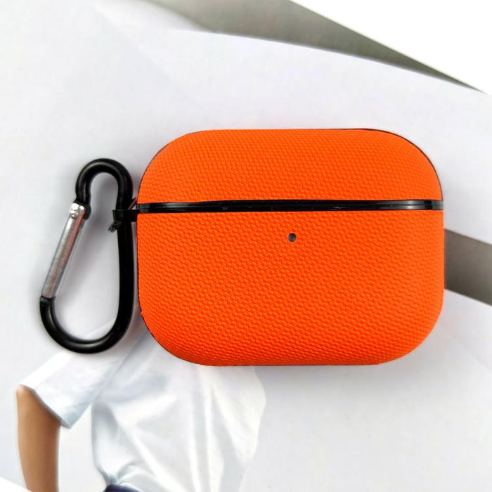Funda protectora para auriculares de cuero de doble hebra de tejido técnico, For AirPods Pro 3, For AirPods 4, For AirPods Pro 2, For AirPods 3, For AirPods Pro, For AirPods 2 / 1