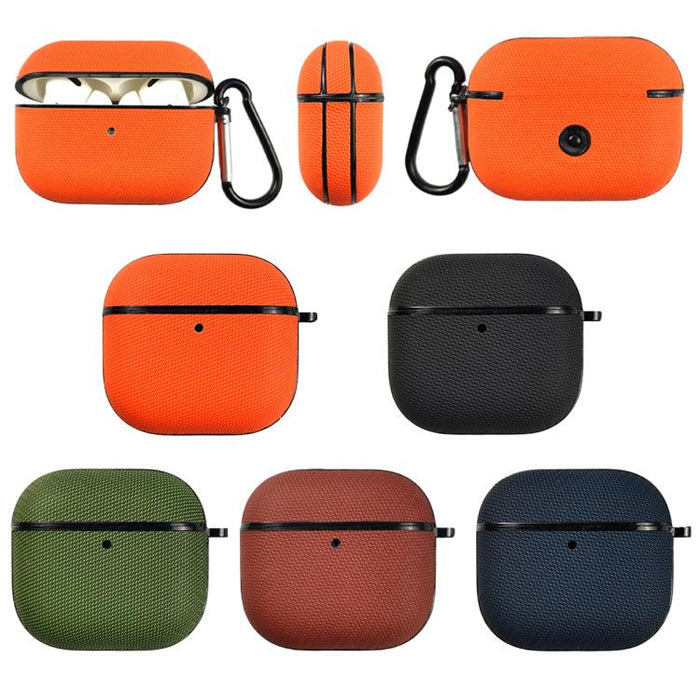 Funda protectora para auriculares de cuero de doble hebra de tejido técnico, For AirPods Pro 3, For AirPods 4, For AirPods Pro 2, For AirPods 3, For AirPods Pro, For AirPods 2 / 1