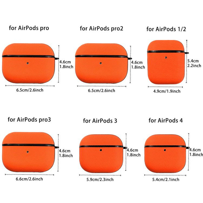 Funda protectora para auriculares de cuero de doble hebra de tejido técnico, For AirPods Pro 3, For AirPods 4, For AirPods Pro 2, For AirPods 3, For AirPods Pro, For AirPods 2 / 1