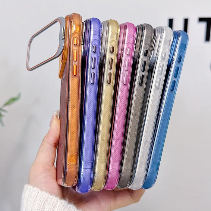 Funda magnética cepillada para teléfono con soporte para marco de lente, For iPhone 13 Pro Max, For iPhone 13 Pro, For iPhone 13, For iPhone 12, For iPhone 12 Pro Max, For iPhone 12 Pro, For iPhone 11