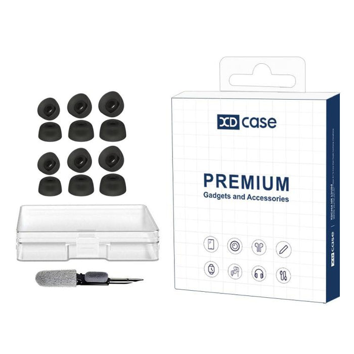Kit de 6 pares de almohadillas de silicona de repuesto XDcase, tamaños S/M/L, cepillo de limpieza de color aleatorio, For Jabra Elite 3 / 4 / 7 Pro / 7 Active