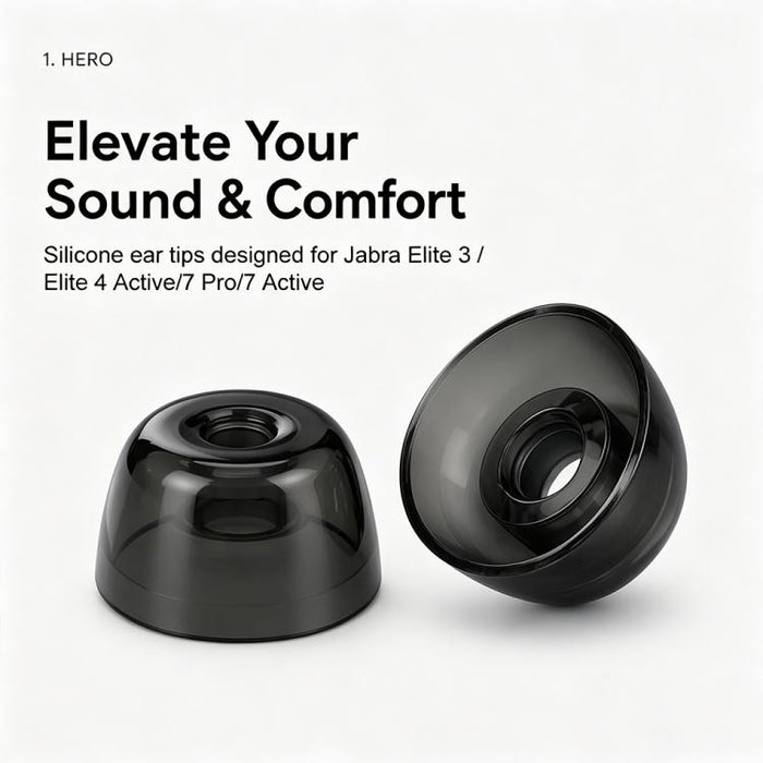 Kit de 6 pares de almohadillas de silicona de repuesto XDcase, tamaños S/M/L, cepillo de limpieza de color aleatorio, For Jabra Elite 3 / 4 / 7 Pro / 7 Active