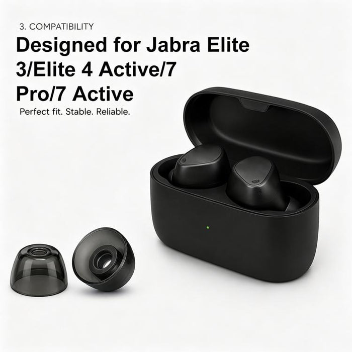 Kit de 6 pares de almohadillas de silicona de repuesto XDcase, tamaños S/M/L, cepillo de limpieza de color aleatorio, For Jabra Elite 3 / 4 / 7 Pro / 7 Active