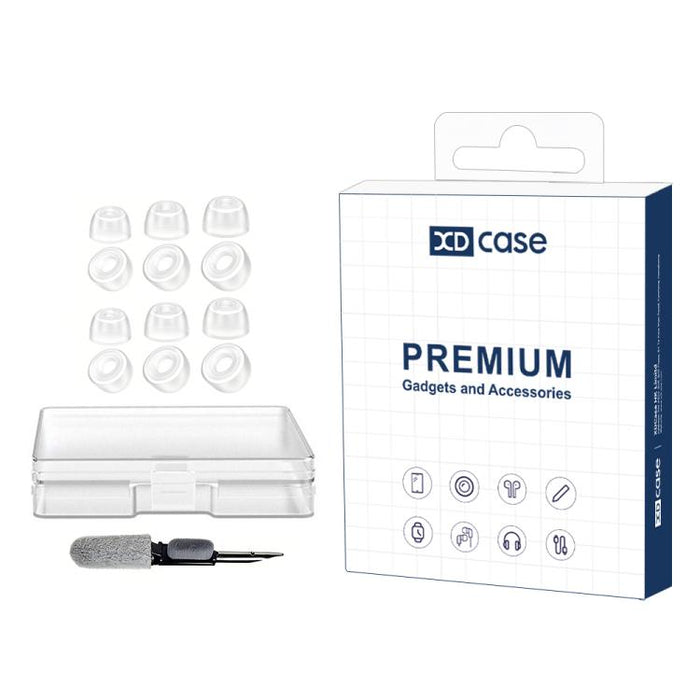 Kit de 6 pares de almohadillas de silicona de repuesto XDcase, tamaños S/M/L, cepillo de limpieza de color aleatorio, For Jabra Elite 65t / 75t / Active 65t