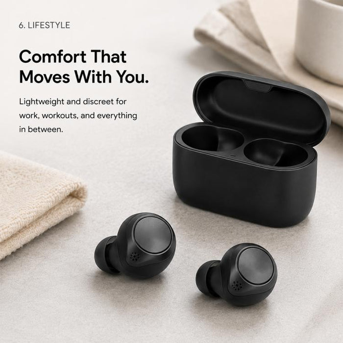 Kit de 6 pares de almohadillas de silicona de repuesto XDcase, tamaños S/M/L, cepillo de limpieza de color aleatorio, For Jabra Elite 65t / 75t / Active 65t