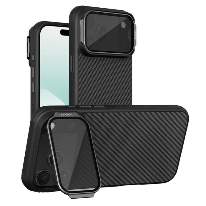 Funda magnética para teléfono NILLKIN CarboProp CamShield negra translúcida, For iPhone 17 Pro Max, For iPhone 17 Pro
