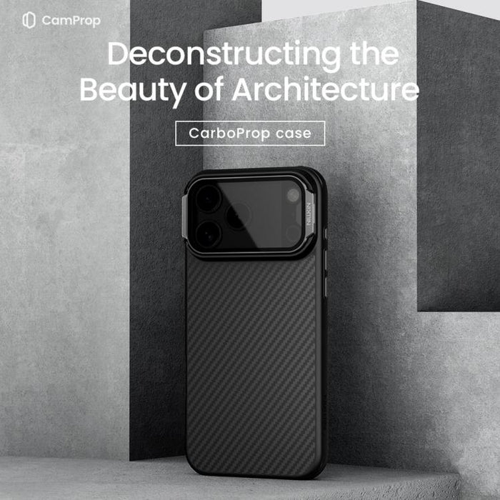 Funda magnética para teléfono NILLKIN CarboProp CamShield negra translúcida, For iPhone 17 Pro Max, For iPhone 17 Pro