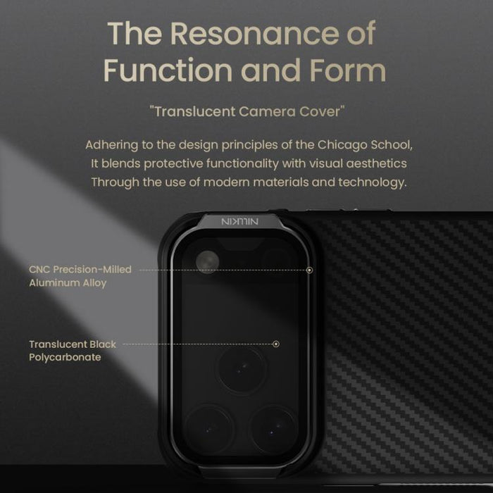 Funda magnética para teléfono NILLKIN CarboProp CamShield negra translúcida, For iPhone 17 Pro Max, For iPhone 17 Pro