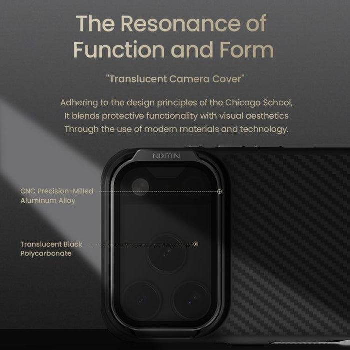 Funda magnética para teléfono NILLKIN CarboProp CamShield negra translúcida, For iPhone 17 Pro Max, For iPhone 17 Pro