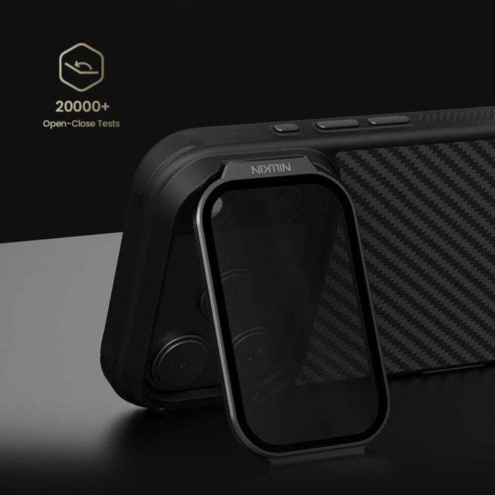 Funda magnética para teléfono NILLKIN CarboProp CamShield negra translúcida, For iPhone 17 Pro Max, For iPhone 17 Pro