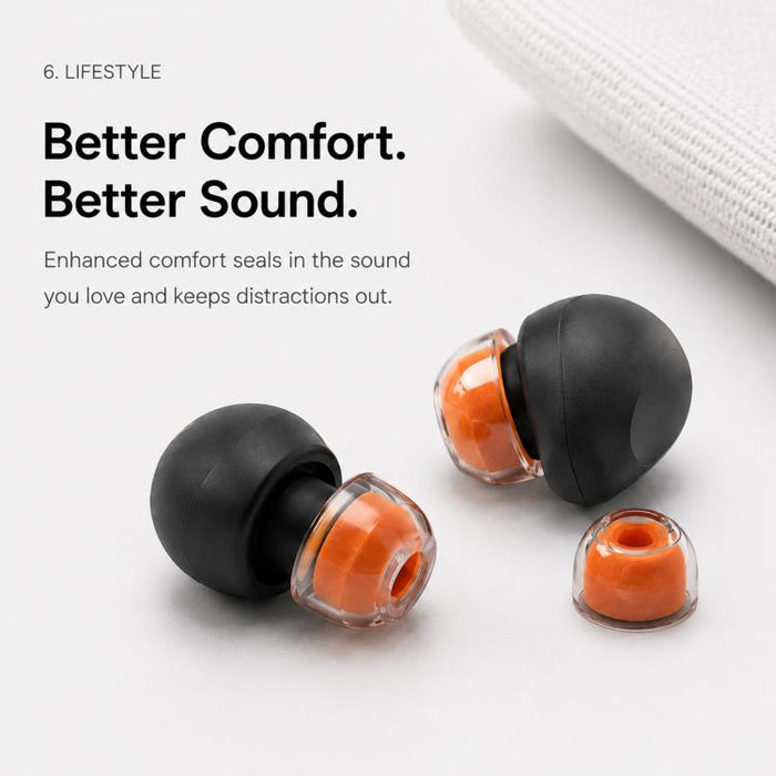 Kit de almohadillas para los oídos de silicona líquida XDcase (1 par), tamaño L, cepillo de limpieza (color aleatorio)., L Size