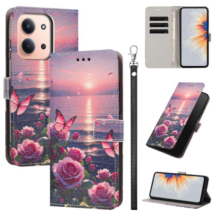 Funda para teléfono de piel vegana con estampado pintado y correa., For Redmi 15a 5G Global, For Redmi A7 Pro 4G 171mm Global, For Redmi Turbo 5 Max 5G, For Redmi Turbo 5 5G/Poco X8 Pro 5G, For Redmi Note 15 Pro+ 5G Global 163.3mm                      ...