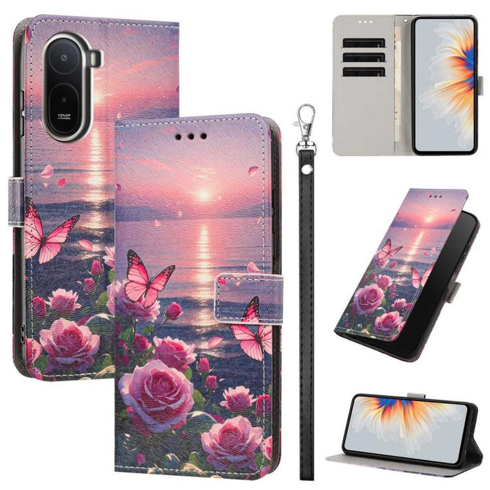 Funda para teléfono de piel vegana con estampado pintado y correa., For Redmi 15a 5G Global, For Redmi A7 Pro 4G 171mm Global, For Redmi Turbo 5 Max 5G, For Redmi Turbo 5 5G/Poco X8 Pro 5G, For Redmi Note 15 Pro+ 5G Global 163.3mm                      ...
