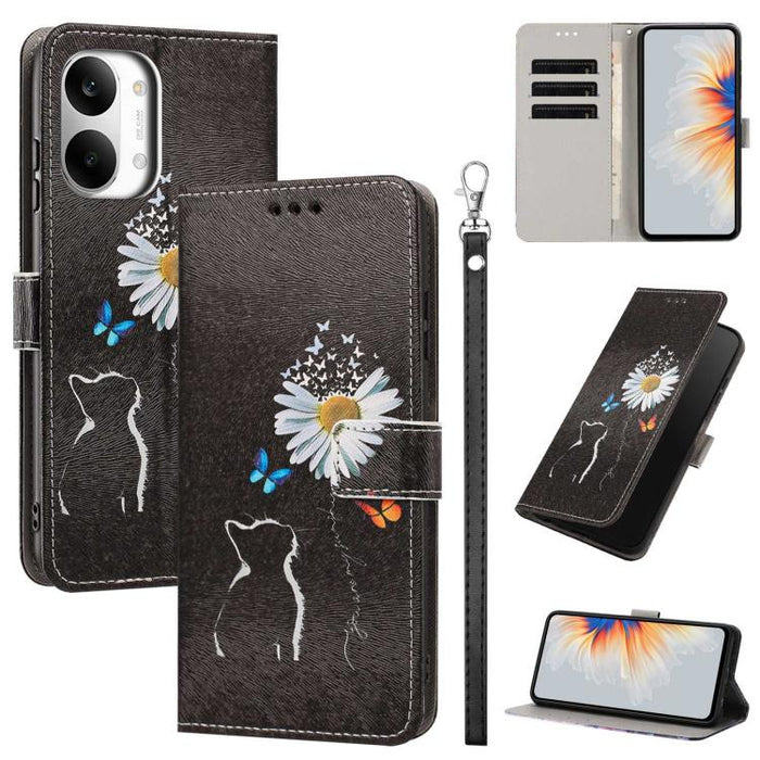 Funda para teléfono de piel vegana con estampado pintado y correa., For Redmi 15a 5G Global, For Redmi A7 Pro 4G 171mm Global, For Redmi Turbo 5 Max 5G, For Redmi Turbo 5 5G/Poco X8 Pro 5G, For Redmi Note 15 Pro+ 5G Global 163.3mm                      ...