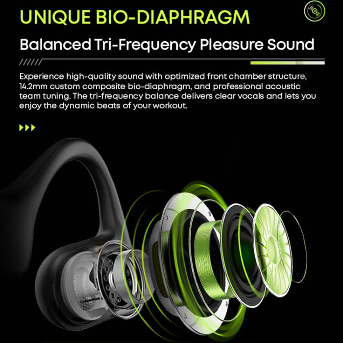 Auriculares deportivos Bluetooth Langsdom AirWare BE10 de tipo abierto, resistentes al agua y con conductividad de aire, con memoria de 32 GB.