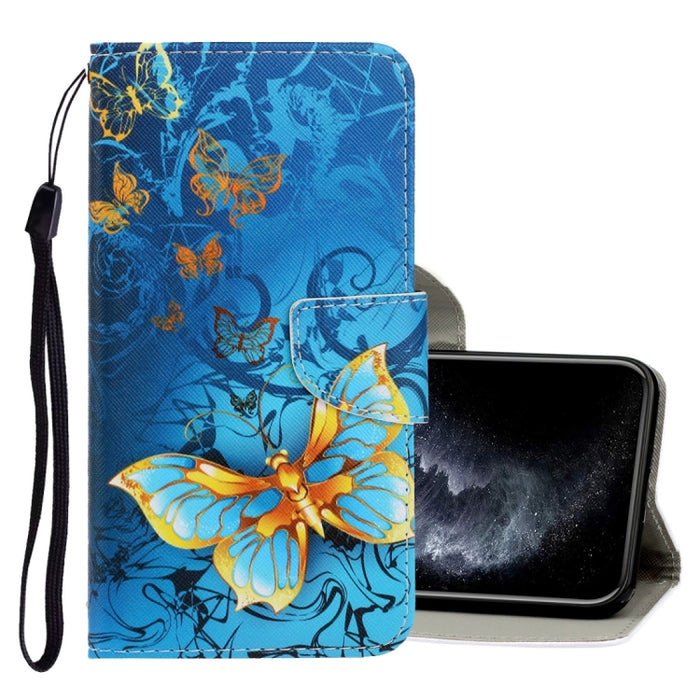 Estuche de cuero de PU con tapa horizontal de dibujo en color 3D con soporte y ranuras para tarjetas y billetera
