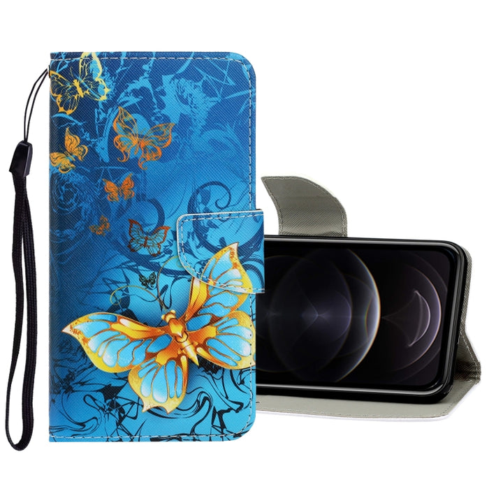 Estuche de cuero de PU con tapa horizontal de dibujo en color 3D con soporte y ranuras para tarjetas y billetera