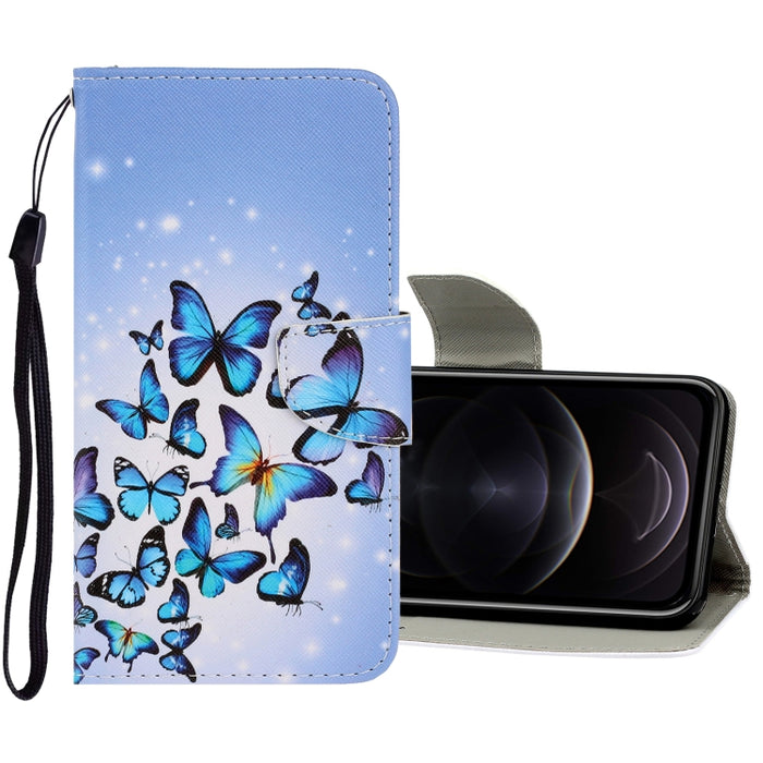 Estuche de cuero de PU con tapa horizontal de dibujo en color 3D con soporte y ranuras para tarjetas y billetera