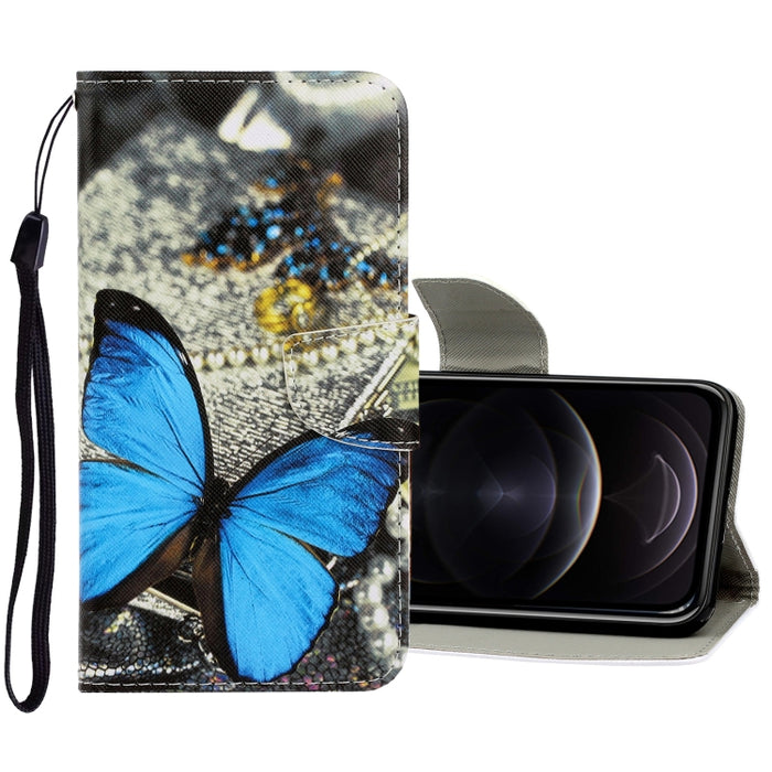Estuche de cuero de PU con tapa horizontal de dibujo en color 3D con soporte y ranuras para tarjetas y billetera