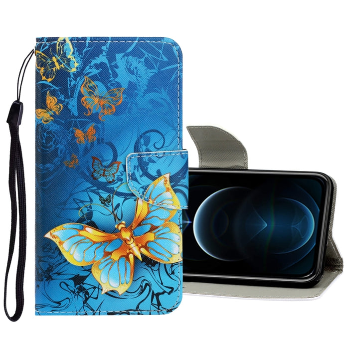 Estuche de cuero de PU con tapa horizontal de dibujo en color 3D con soporte y ranuras para tarjetas y billetera