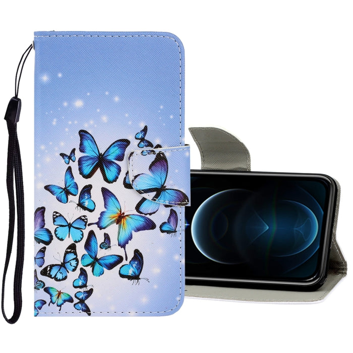 Estuche de cuero de PU con tapa horizontal de dibujo en color 3D con soporte y ranuras para tarjetas y billetera