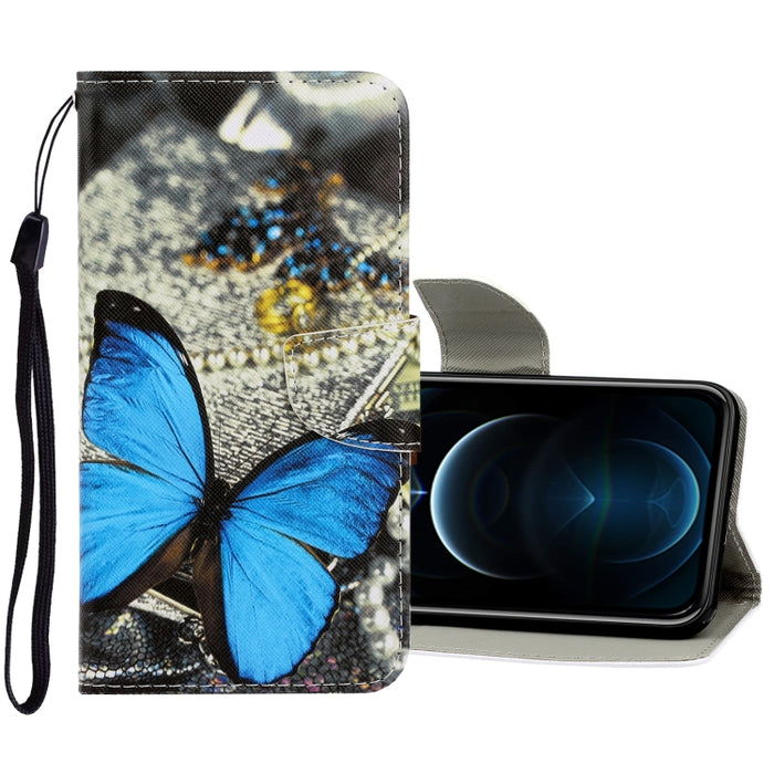 Estuche de cuero de PU con tapa horizontal de dibujo en color 3D con soporte y ranuras para tarjetas y billetera