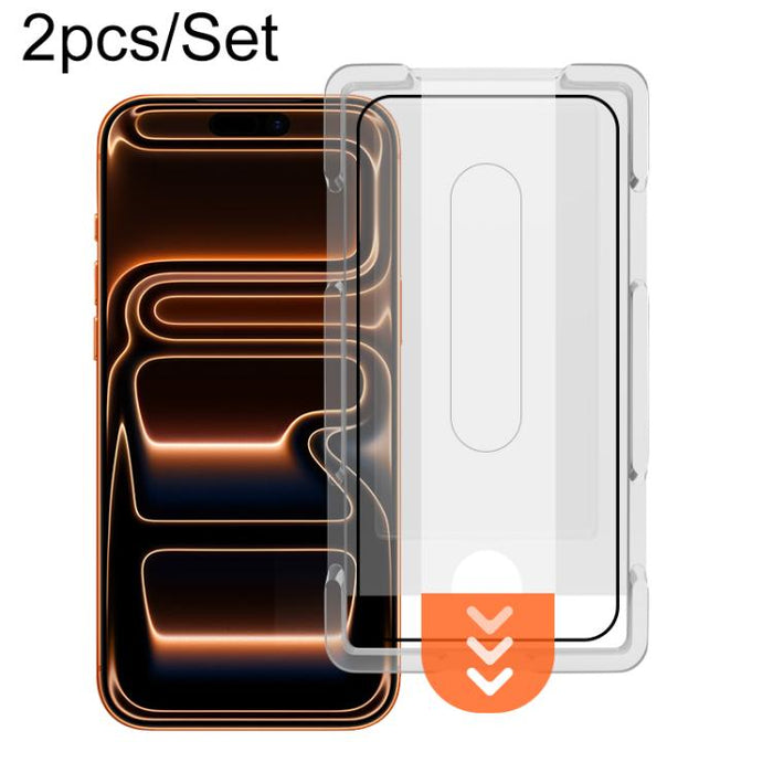 Juego de 2 protectores de pantalla de vidrio templado para teléfono LeReach CF Series PureTab Versión HD, For iPhone 17e / 16e / 13 / 13 Pro / 14, For iPhone 17 Pro Max, For iPhone 16 Pro Max