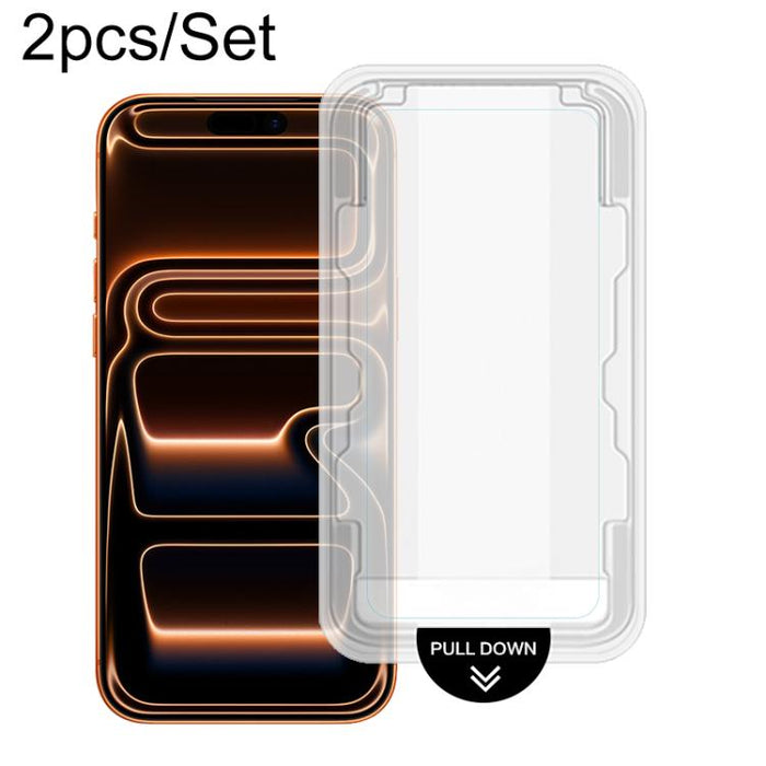 Juego de 2 protectores de pantalla de vidrio templado para teléfono LeReach CF Series PureTab Versión HD, For iPhone 17e / 16e / 13 / 13 Pro / 14, For iPhone 17 Pro Max, For iPhone 16 Pro Max