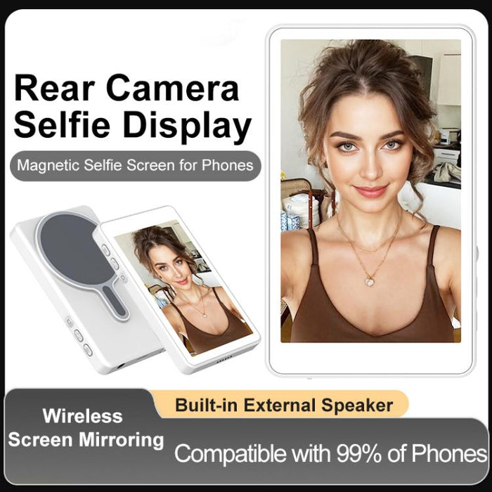 Proyector de pantalla para selfies inalámbrico magnético con pantalla táctil RK-Y40i para teléfonos móviles.