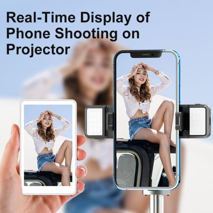 Proyector de pantalla para selfies inalámbrico magnético con pantalla táctil RK-Y40i para teléfonos móviles.