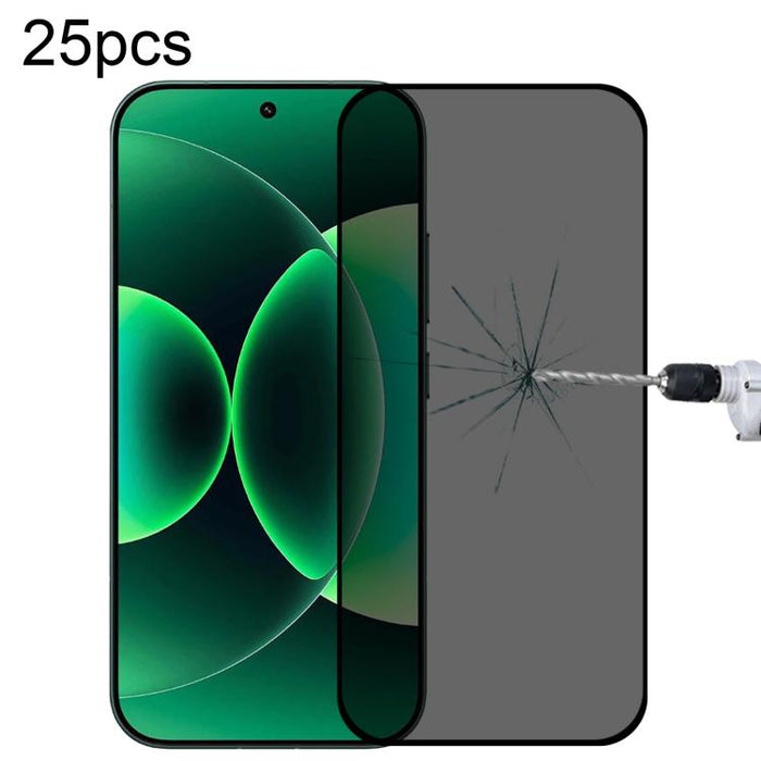 25 láminas de vidrio templado anti-espía de cobertura total, compatibles con desbloqueo por huella dactilar., For Redmi K90 Ultra 5G, For Redmi K100 Pro 5G, For Xiaomi 17 Max 5G, For Redmi K90 Max 5G