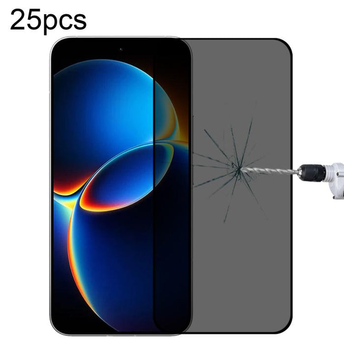 25 láminas de vidrio templado anti-espía de cobertura total, compatibles con desbloqueo por huella dactilar., For Redmi K90 Ultra 5G, For Redmi K100 Pro 5G, For Xiaomi 17 Max 5G, For Redmi K90 Max 5G