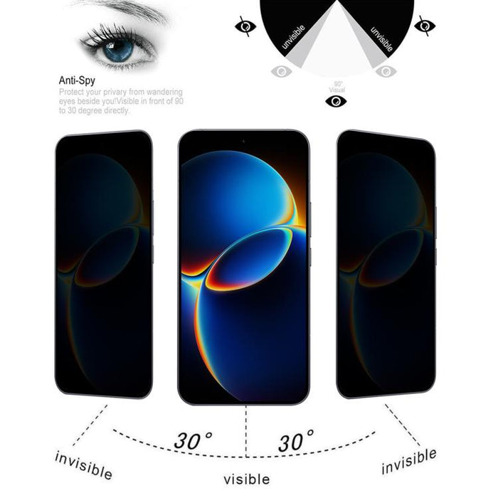 25 láminas de vidrio templado anti-espía de cobertura total, compatibles con desbloqueo por huella dactilar., For Redmi K90 Ultra 5G, For Redmi K100 Pro 5G, For Xiaomi 17 Max 5G, For Redmi K90 Max 5G