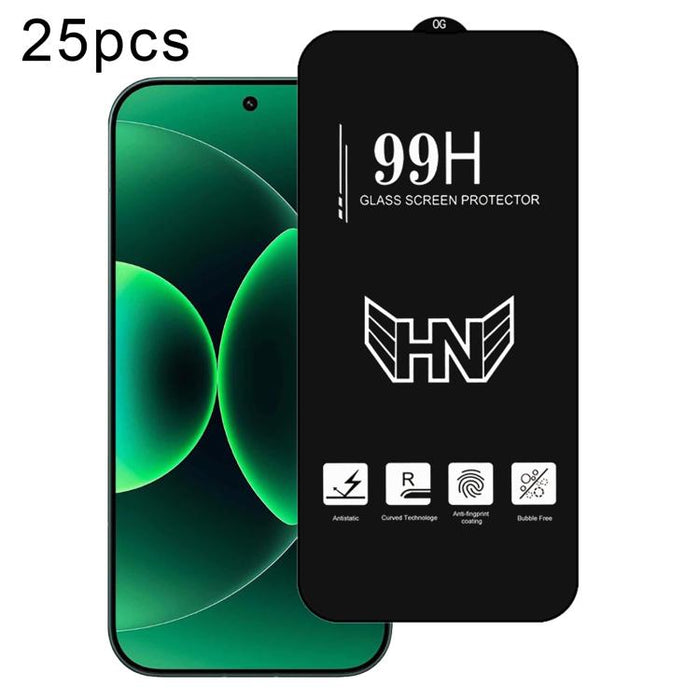 25 láminas de vidrio templado de aluminio de 0,18 mm de altura con gran arco y pantalla completa, compatibles con desbloqueo por huella dactilar., For Xiaomi 17 Max 5G, For Redmi K90 Max 5G
