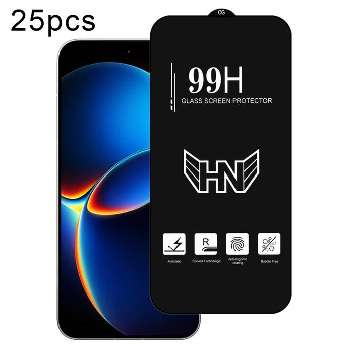 25 láminas de vidrio templado de aluminio de 0,18 mm de altura con gran arco y pantalla completa, compatibles con desbloqueo por huella dactilar., For Xiaomi 17 Max 5G, For Redmi K90 Max 5G