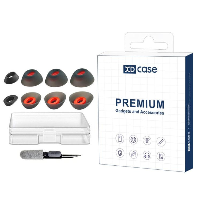 Kit de 4 pares de almohadillas de silicona de repuesto XDcase, tamaños XS/S/M/L, cepillo de limpieza de color aleatorio, For JBL Tune Flex / Flex 2 / 220TWS
