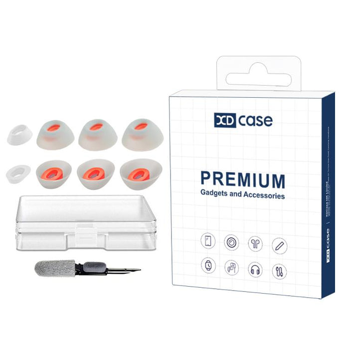 Kit de 4 pares de almohadillas de silicona de repuesto XDcase, tamaños XS/S/M/L, cepillo de limpieza de color aleatorio, For JBL Tune Flex / Flex 2 / 220TWS