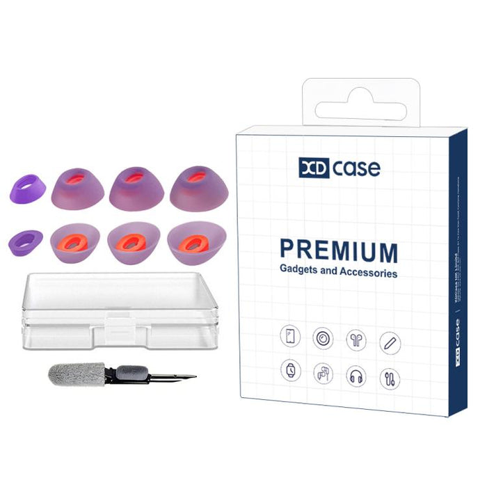 Kit de 4 pares de almohadillas de silicona de repuesto XDcase, tamaños XS/S/M/L, cepillo de limpieza de color aleatorio, For JBL Tune Flex / Flex 2 / 220TWS