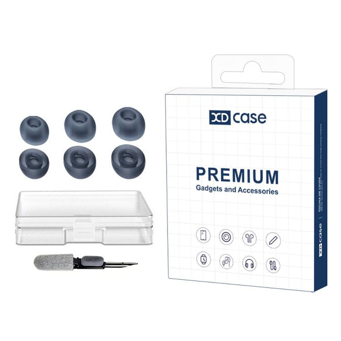 Kit de 3 pares de almohadillas de silicona de repuesto XDcase, tamaños S/M/L, cepillo de limpieza de color aleatorio, For JBL Tune Buds / Buds 2 / 225TWS